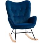 HOMCOM Fauteuil à bascule oreilles rocking chair accoudoirs assise dossier garnissage mousse haute densité aspect velours