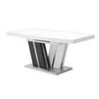 VENTE-UNIQUE Table à manger extensible NOAMI II - 6 à 8 personnes - MDF laqué gris et blanc
