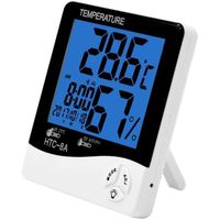 Hygromètre numérique moniteur de température jauge d'humidité de la pièce rétro-éclairé LCD Station météo réveil avec 702