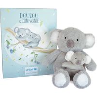 Doudou et Compagnie -UNICEF BEBE et MOI - Koala - 25 cm - Gris - Boite cadeau - DC3791