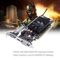 Nouveauté Carte graphique PCI-E pour consoles de jeux Carte vidéo PNY NVIDIA GeForce VCGGT610 XPB 1 Go DDR3 SDRAM PCI Express 2.0