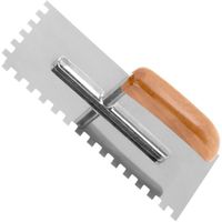 PrixPrime - Truelle crantée rectangulaire avec manche en bois pour l'application de matériaux de revêtement 24 x 10 cm