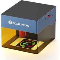 Sculpfun iCube 3W graveur Laser Portable, Machine de gravure avec filtre de fumée, alarme de température, zone de gravure 130x130mm