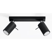Plafonnier Ring 2 LED Spot Moderne Loft Design pr Chambre Salon Escalier Couloir - Noir