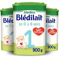 Blédina Blédilait 1, Lait en Poudre pour bébé , De 0 à 6 Mois, 900g (Boîtex3)