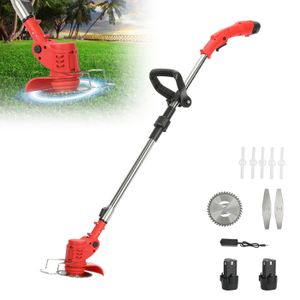 Débroussailleuse électrique Sans Fil 21V - Batterie 4.0Ah, 3 Lames - Coupe 20 Cm, Réglable - Pour Jardin, Herbe, Branches Légères