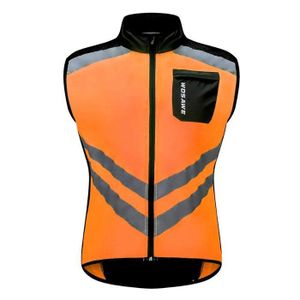 VESTE DE CYCLISTE Combinaison de vélo,WOSAWE veste cycliste homme,vêtement de sécurité avec haute visibilité pour cyclisme- Orange Vest
