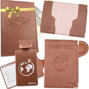 Étui à Passeport élégant Couleur Cuir Brun – Porte-documents De Voyage – Neuf