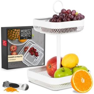 PORTE FRUITS - COUPE  Présentoir À Fruits Blanc Métal - Plat À Fruits Mo
