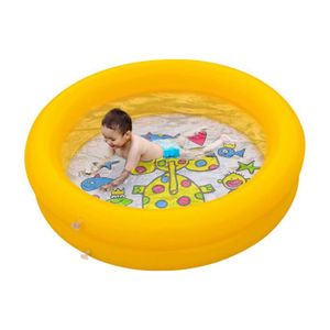PATAUGEOIRE Petite piscine gonflable enfant / bébé Pataugeoire - 60 * 60*15 cm, Jaune