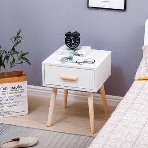 Miss Table De Chevet Meuble Rangement Blanc Scandinaves Hauteur 50