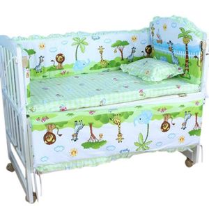 TOUR DE LIT BÉBÉ VT0474 Jiyaru Enfant Tour de Lit 5 pièces Ensemble Oreiller Matelas Coussins Vert L