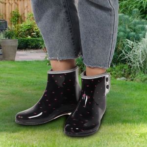 Xinwcang Hommes & Femmes Waterproof Bottes de Pluie,Chaussure de Jardinage Imperméables Unisexe Bottines Cheville 