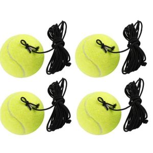 BALLE DE TENNIS Ballon d'entraînement de tennis 4 pack avec corde élastique String pour joueur unique Pratique exercice sport extérieur sport
