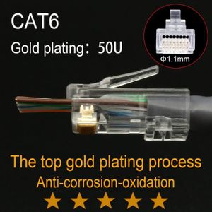 CÂBLE - FIL - GAINE CAT6 -50U-20pcs -Xintylink rj45 connecteur cat6 50