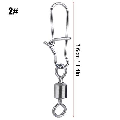 JUKOTA 100 émerillons De Pêche 12# (8 Mm), Rotation 360°, Anti-torsion, Résistants à La Corrosion, Lot De 100