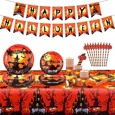 1 Pièce Nappe Jetable Pour Décoration De Fête Halloween Avec Motifs De  Mains Ensanglantées, Citrouilles Et Fantômes, Mode en ligne