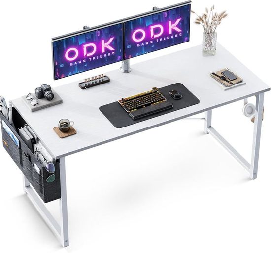 ODK Petit bureau d'ordinateur de gaming en forme de L de 40 pouces avec ODK Petit bureau d'ordinateur de gaming en forme de L de 40 pouces avec