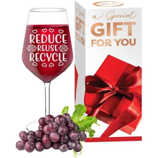 Verre À Vin 30 Ans Avec Texte Gravé-« Reduce Reuse Recycle »,Cadeau ...