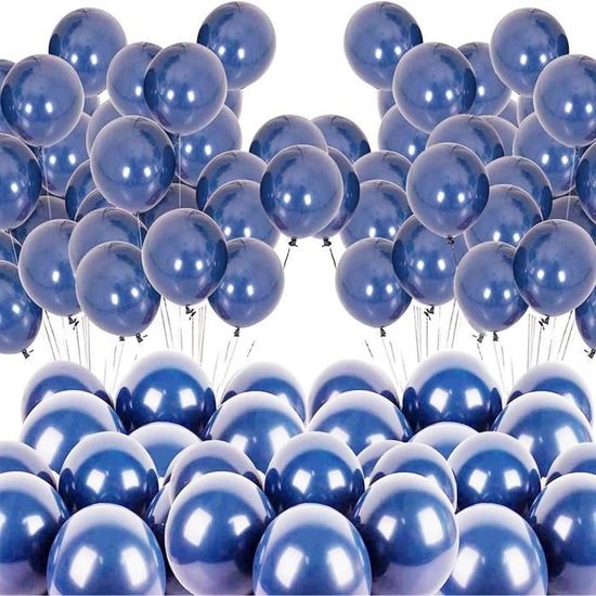 6 Ballons bleu pastel et argent
