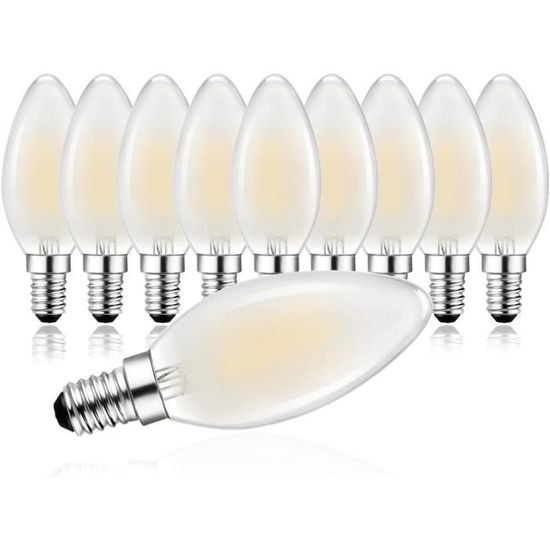 MAYCOLOR Ampoule Bougie LED E14 4W Equivalent 40W 400LM, Blanc