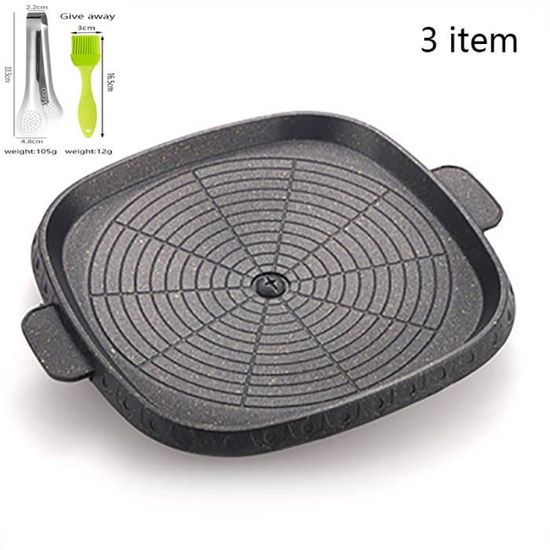 Poêle Grill Coréenne Antiadhésive – Diamètre 28/34/38 Cm, Double Poignées, Compatible Induction Et Gaz
