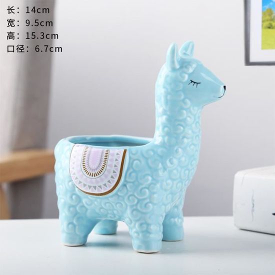 Mini Pot De Fleurs En Céramique Forme Mouton Sur Pieds - Déco Intérieure, Pour Cactus Et Petites Plantes - 11