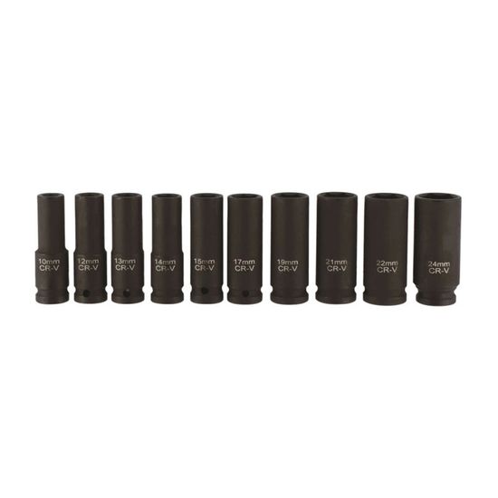 Coffret 9 Douilles à choc BTR carré 1/2