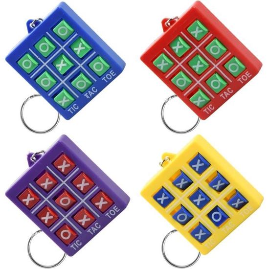 Lot De 12 Porte-clés Tic Tac Toe Mini – Jeu De Morpion Portable En Plastique – Cadeau Anniversaire Enfants 8-12 Ans – Sac à Dos, Trousse