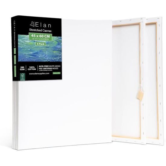 Lot De 10 Toiles à Peindre En Coton – Multi-tailles, Triple Enduction Pour Huile, Acrylique, Aquarelle
