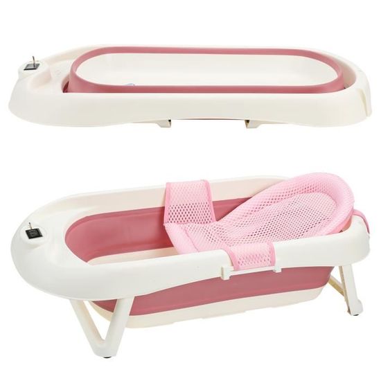 Baignoire Pliable Bébé Et Enfant (0-8 Ans) - Portable, Avec Bouchon De Vidange - Panneaux Composites + PVC - Beige