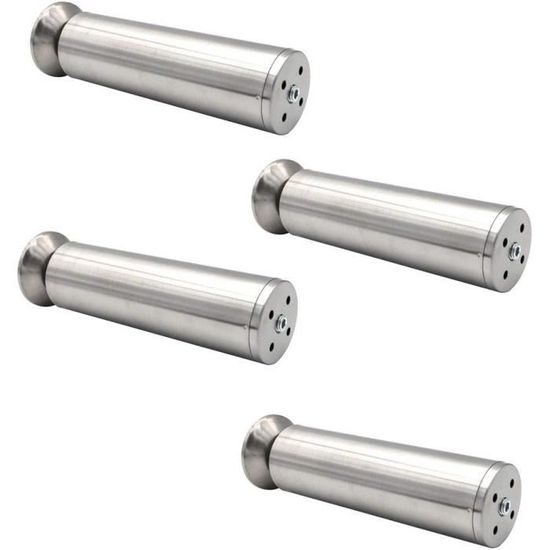 Nuzamas Lot De 4 Pieds De Meuble Réglables En Acier Inoxydable 8 Cm.[D1637] - Bricolage