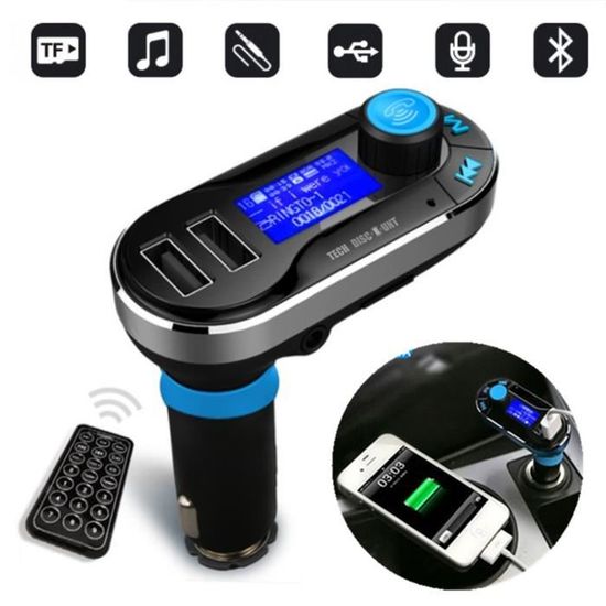 Transmetteur FM Bluetooth sans fil USB voiture audio maison musique adaptateur radio chargeur MP3 mains libres iPhone allume