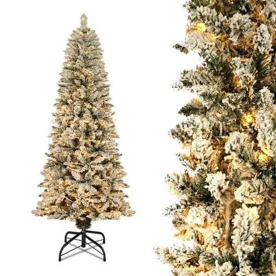 Sapin De Noël Artificiel D'Angle Homgoday - PVC Ignifugé - 180 Cm - Vert - Avec Pied Métal Doré