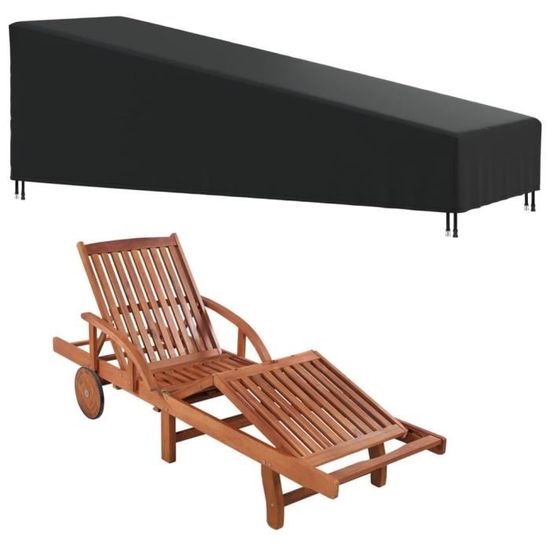 Housses De Chaise De Jardin Imperméables Oxford 420 PU - Lot De 2, Avec Cordon De Serrage | 114 X 85 X 65 Cm, Noir