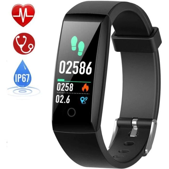 HETP Montre Connectée Cardiofréquencemètre Podomètre GPS Fitness Tracker d’Activité Tension Artérielle Smartwatch Sport Femme Homme