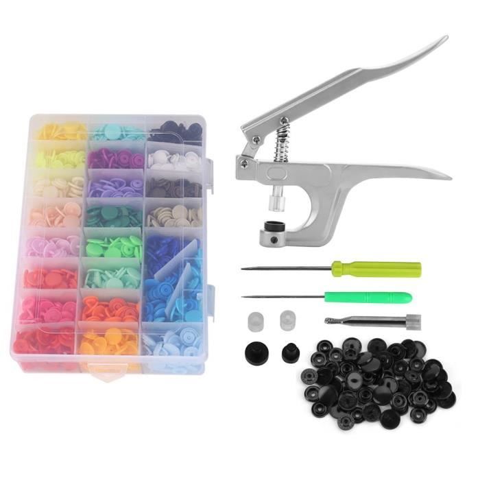 375 pcs coffret bouton pression en résine T5 + jeu de pinces à main
