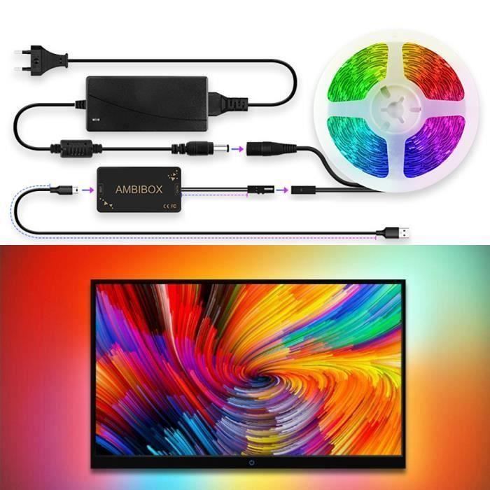 Kits de biais de rétroéclairage TV-PC Ambilight Usb Led avec boîte de lumière Dream Color Convient à tous les écrans plats LCD,3M 12