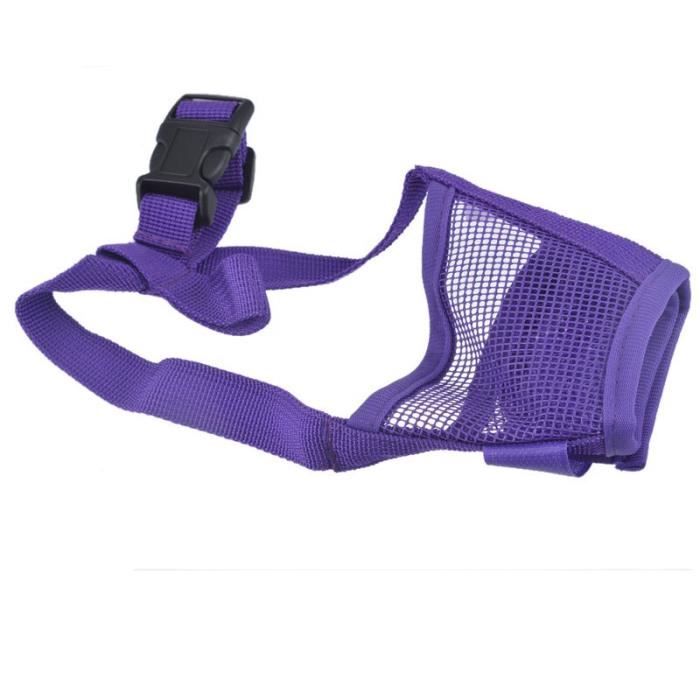 Masque ajustable pour chien - Produit d'entraînement pour chien de compagnie, muselière respira - Modèle: purple XXL - HOCWZTA05079