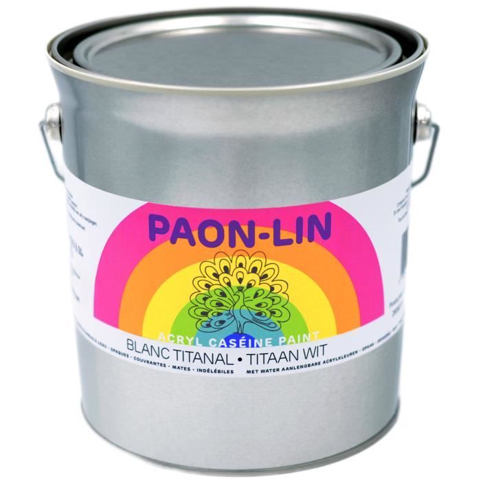 Peinture PAON-LIN - Blanc Titanal Ultra Mat - Intérieure et Ext - Multisupport - Pour Perfectionnistes et Connaisseurs - 5 Kg