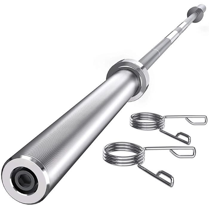 SFITVE Barre D'haltères Olympique Barre de Poids Standard pour L'haltérophilie Dynamophilie avec Colliers Annulaires Barre D'ent340
