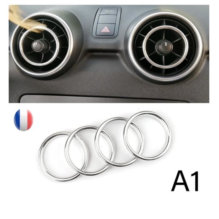 Cercle anneau POUR AUDI A1 chrome bague buse grille de ventilation aération sport LOT DE 4 ANNEAUX cerclage grilles d'aération