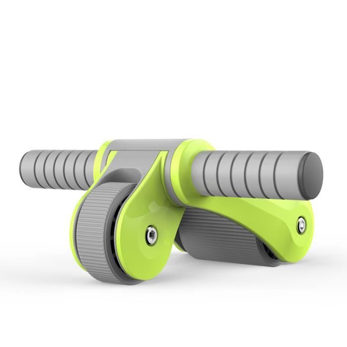 Roue Abdominale Roue AB Pliable Deux Roulement de Roue Roue Fitness Multifonctionnel Pas de bruit -Vert