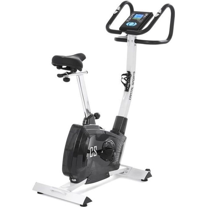 CAPITAL SPORTS Azura X1 Vélo pliable en X dossier accoudoirs pulsomètre - blanc