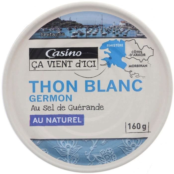 CASINO Thon blanc Germon au naturel - 160 g