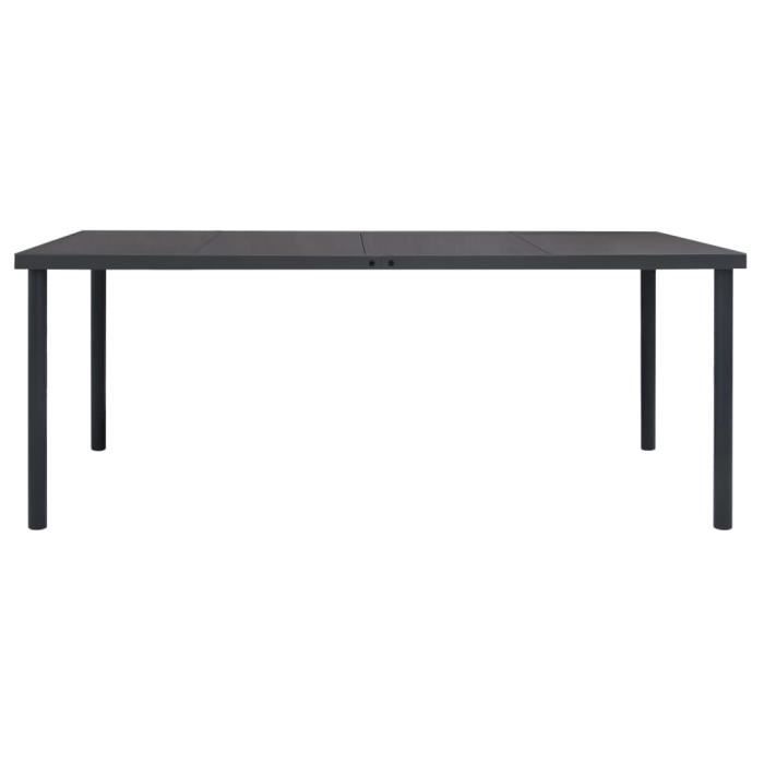 TABLE DE JARDIN VENDUE SEULE - QID Table à dîner d'extérieur Anthracite 190x90x74 cm Acier
