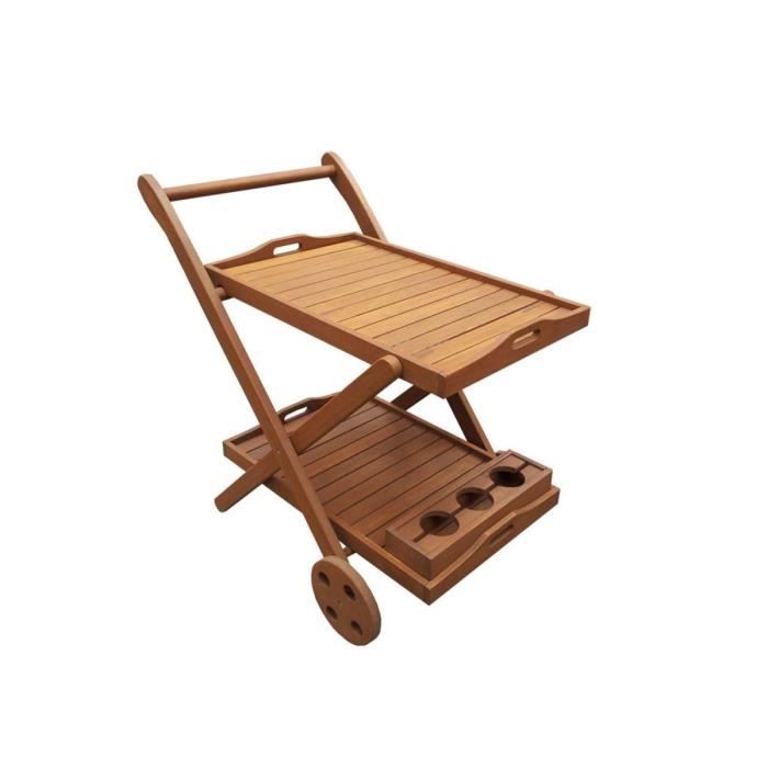 Desserte en bois exotique Manille - -Maple- - Marron clair - Chariot de service