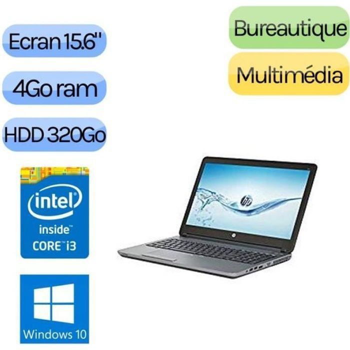 HP ProBook 650 G1 - Windows 10 - i3 4GB 320GB - 15.6 - Ordinateur Portable PC