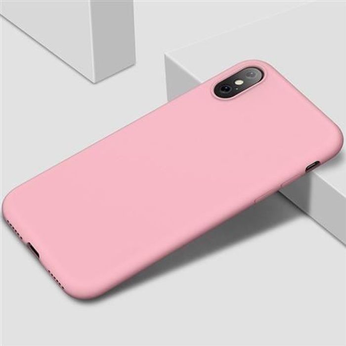 Coque Silicone Pour iPhone X / Xs Couleur Rose Haute Protection Little Boutik Couleur :