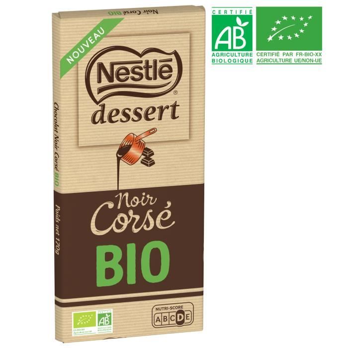 NESTLE DESSERT Tablette de Chocolat noir corsé Bio - 170 g